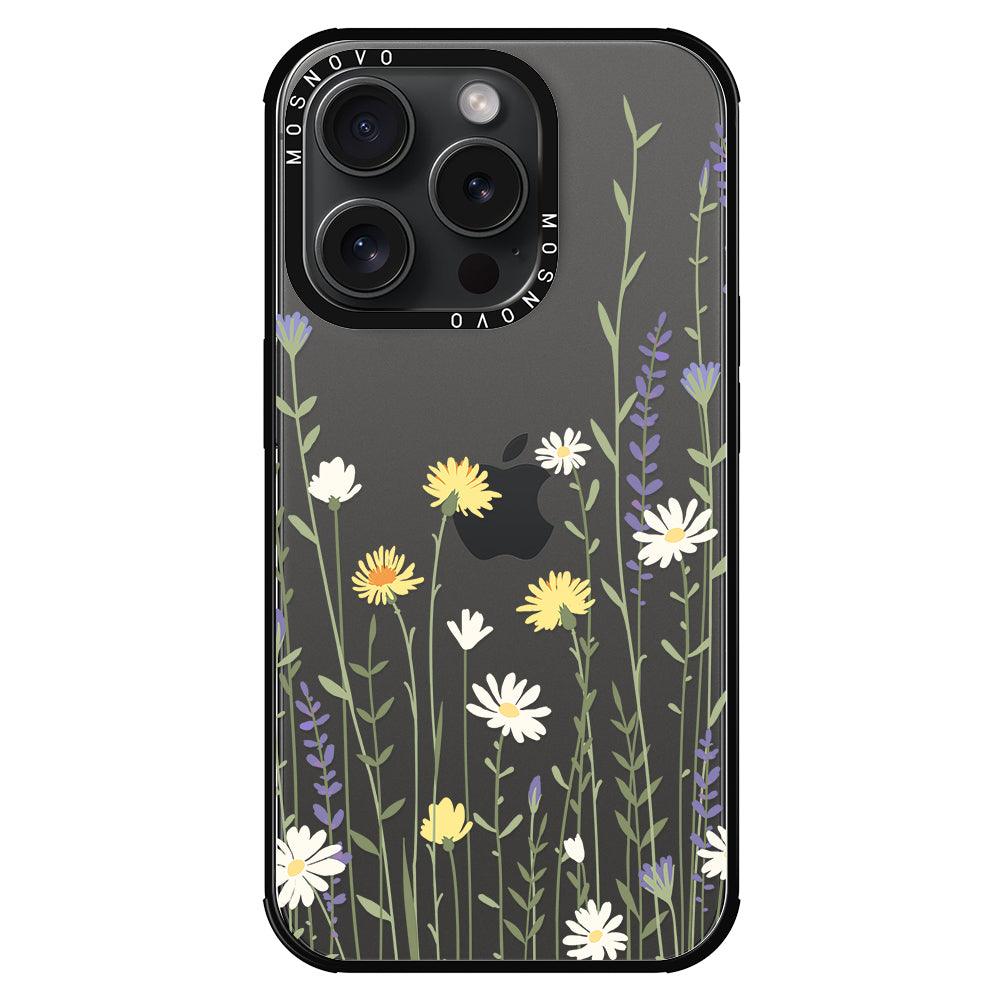 Wild Meadow Floral Phone Case - iPhone 15 Pro Case - MOSNOVO