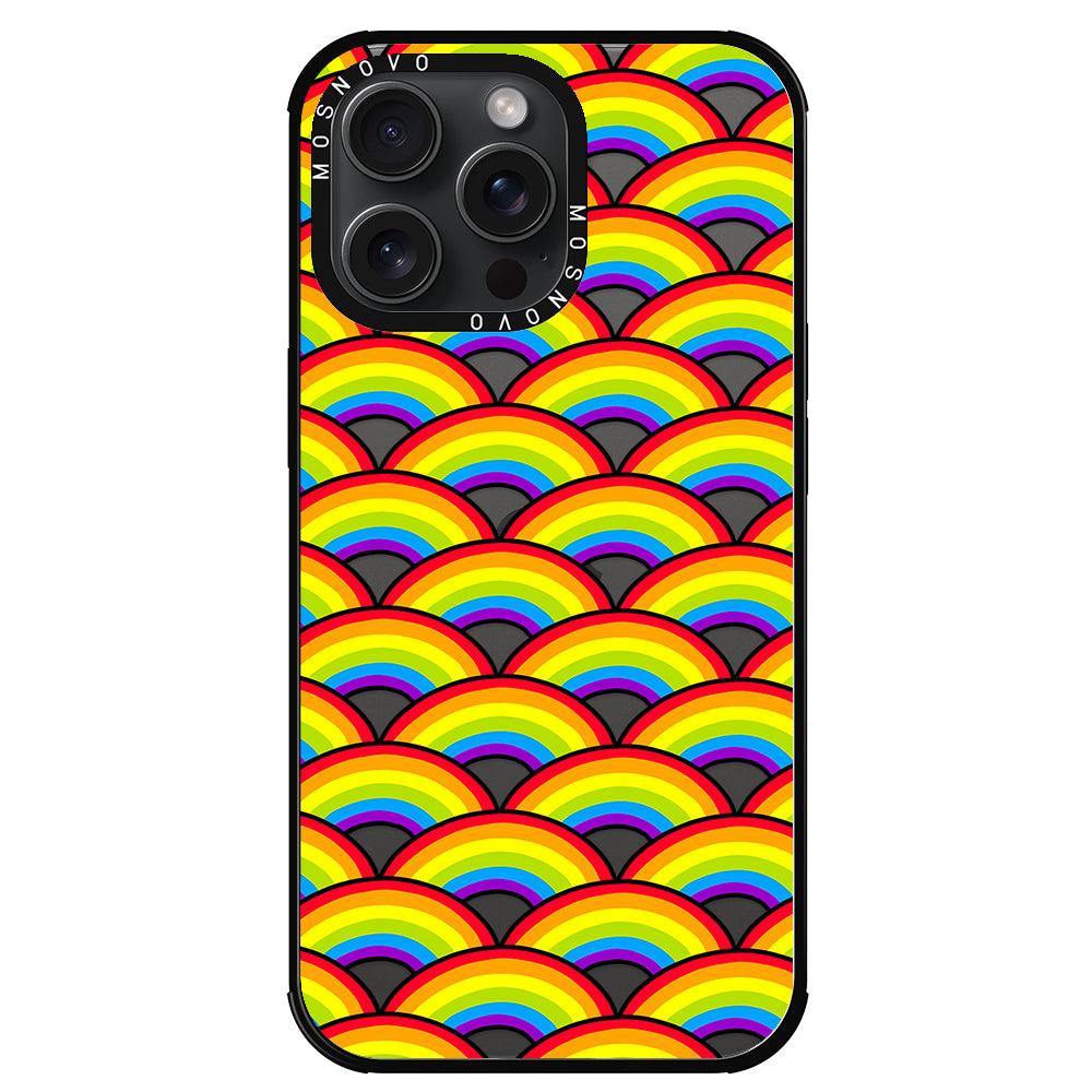 Rainbow Waves Phone Case - iPhone 15 Pro Max Case - MOSNOVO