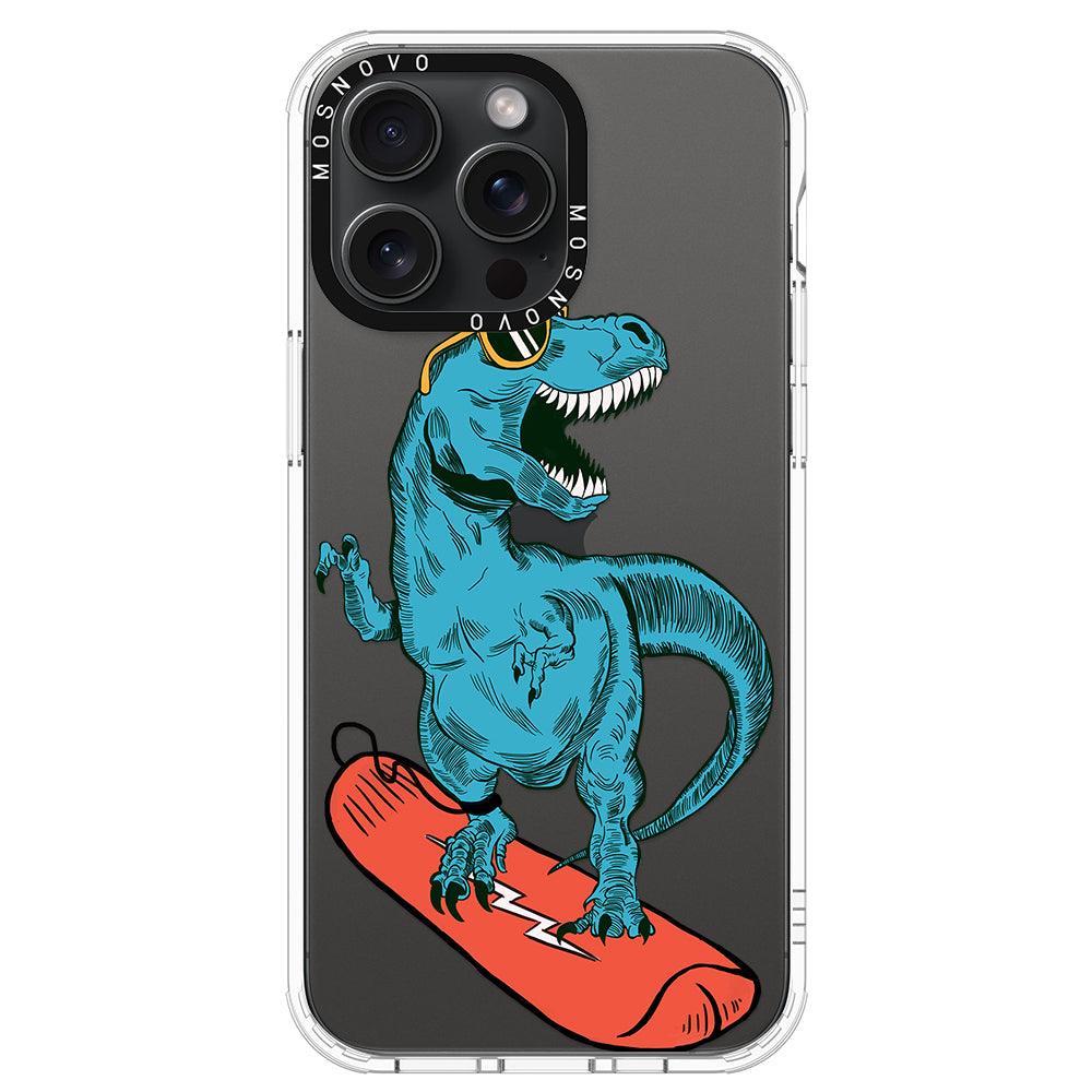 Surfing Dinosaur Phone Case - iPhone 15 Pro Max Case - MOSNOVO