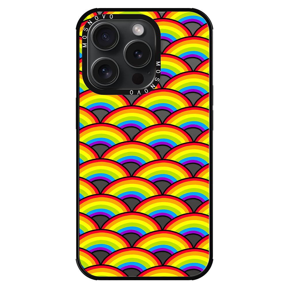 Rainbow Waves Phone Case - iPhone 15 Pro Case - MOSNOVO