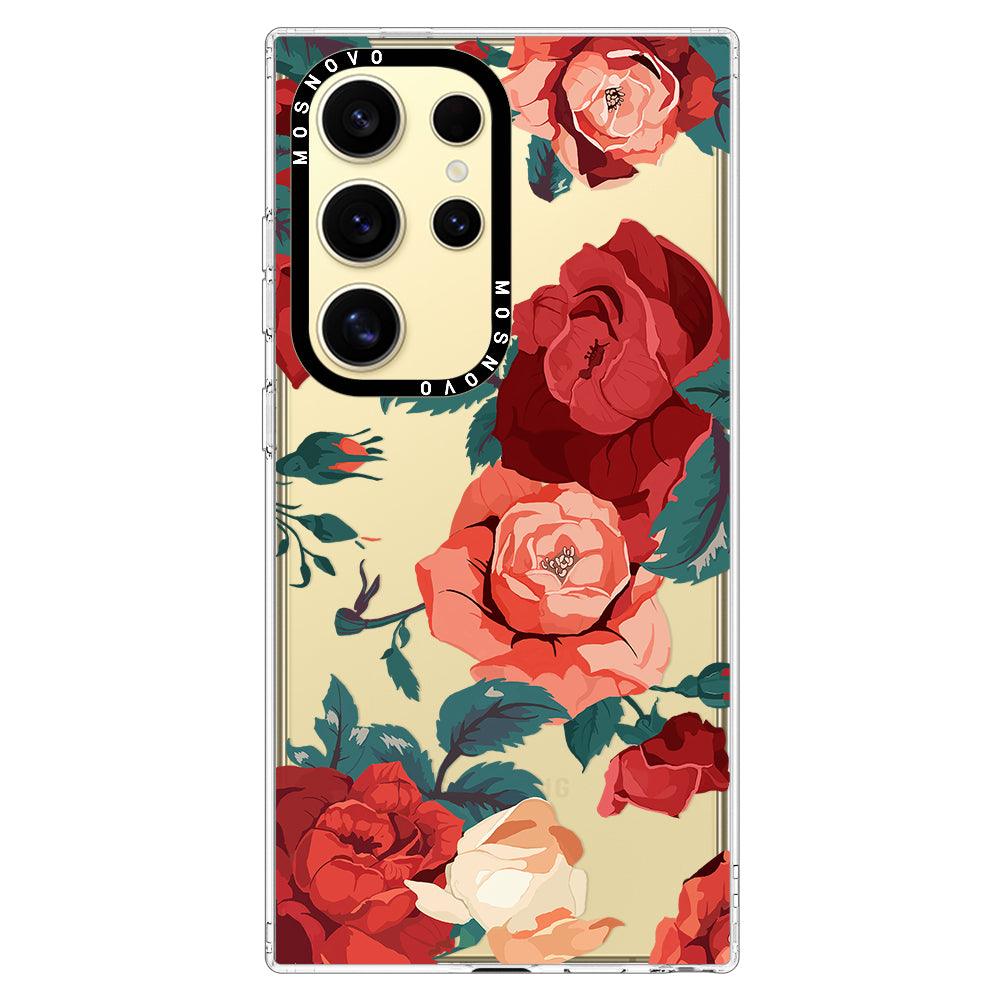 Vintage Red Rose Phone Case - Samsung Galaxy S24 Ultra Case - MOSNOVO