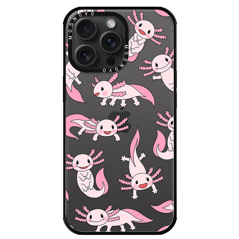 Pink Axolotl Phone Case - iPhone 15 Pro Max Case - MOSNOVO