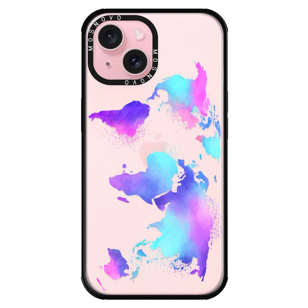 Psychedelic World Map Phone Case - iPhone 15 Case - MOSNOVO