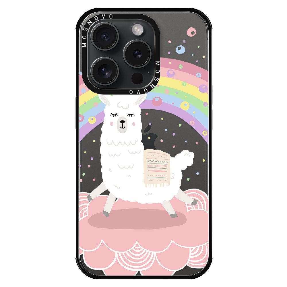 Rainbow Alpaca Phone Case - iPhone 15 Pro Case - MOSNOVO