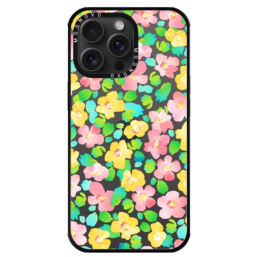 Floral Print Phone Case - iPhone 15 Pro Max Case - MOSNOVO