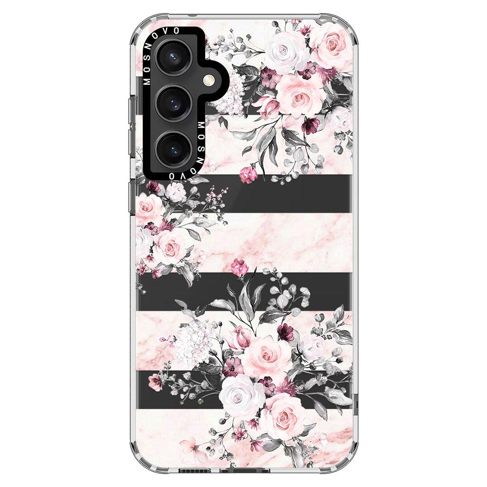 Pink Flower Marble Phone Case - Samsung Galaxy S23 FE Case