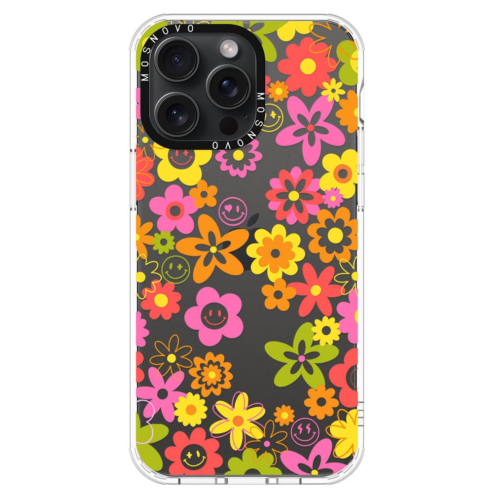 70's Groovy Floral Phone Case - iPhone 15 Pro Max Case - MOSNOVO