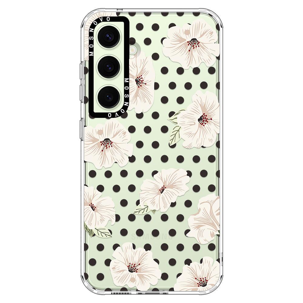 Vintage Hibiscus Flower Phone Case - Samsung Galaxy S24 Plus Case - MOSNOVO