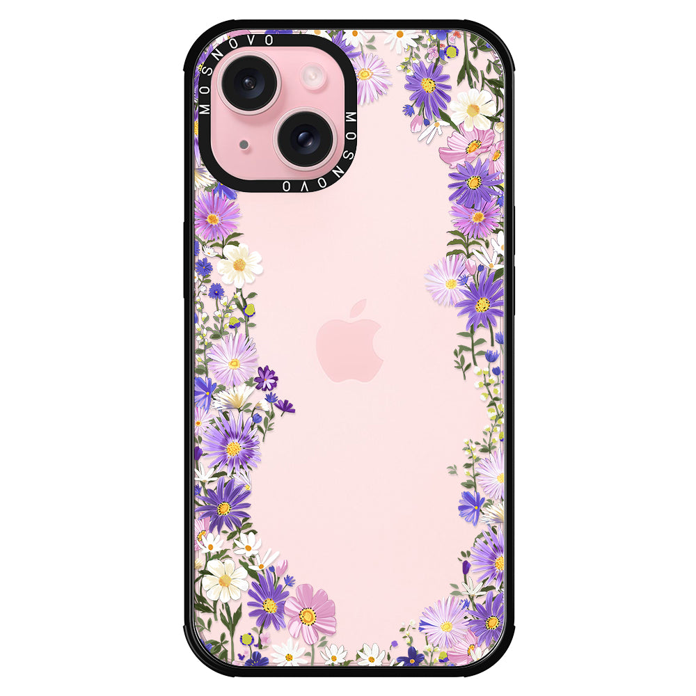 Purple Daisy Garden Phone Case - iPhone 15 Case - MOSNOVO