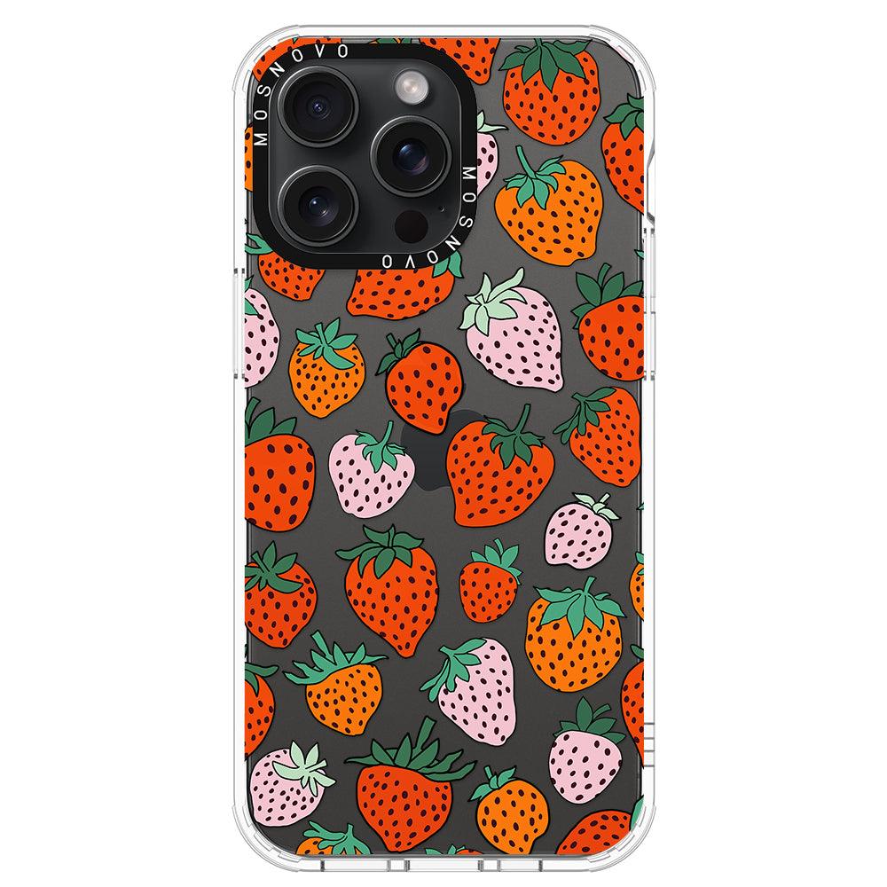 Cute Strawberry Phone Case - iPhone 15 Pro Max Case - MOSNOVO