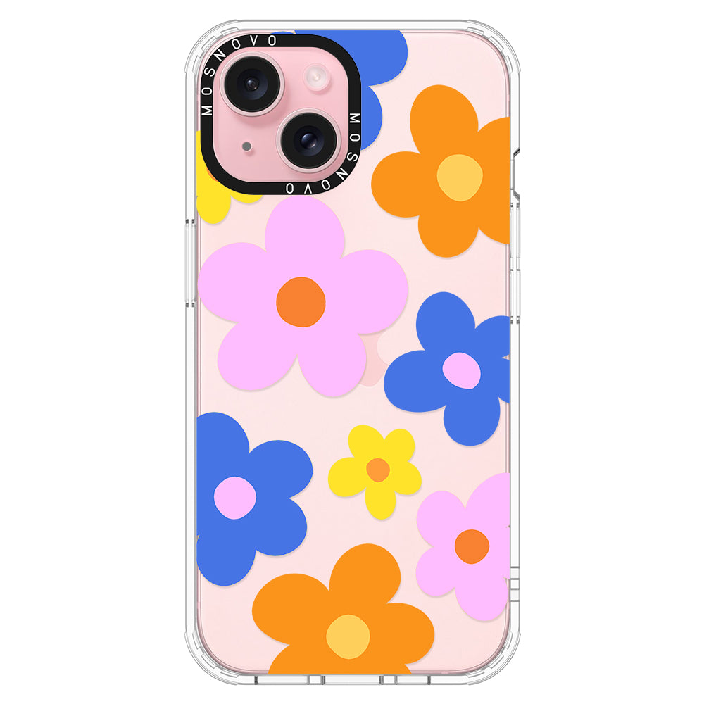 60's Groovy Flower Phone Case - iPhone 15 Plus Case - MOSNOVO