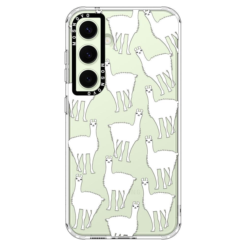 White Llama Phone Case - Samsung Galaxy S24 Case - MOSNOVO