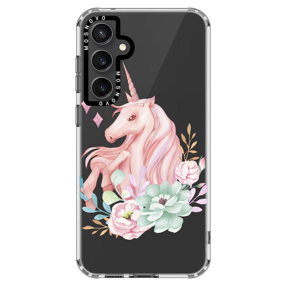 Pastel Flower Unicorn Phone Case - Samsung Galaxy S23 FE Case