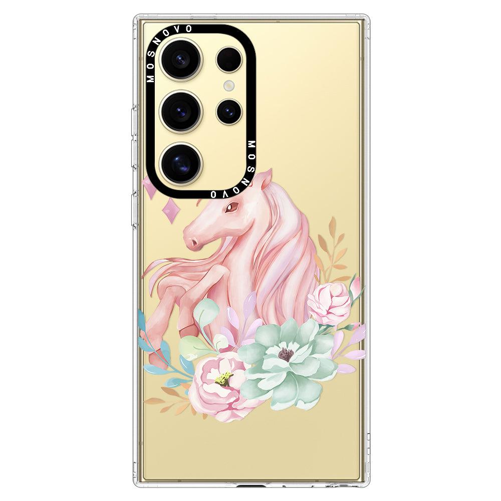 Pastel Flower Unicorn Phone Case - Samsung Galaxy S24 Ultra Case - MOSNOVO