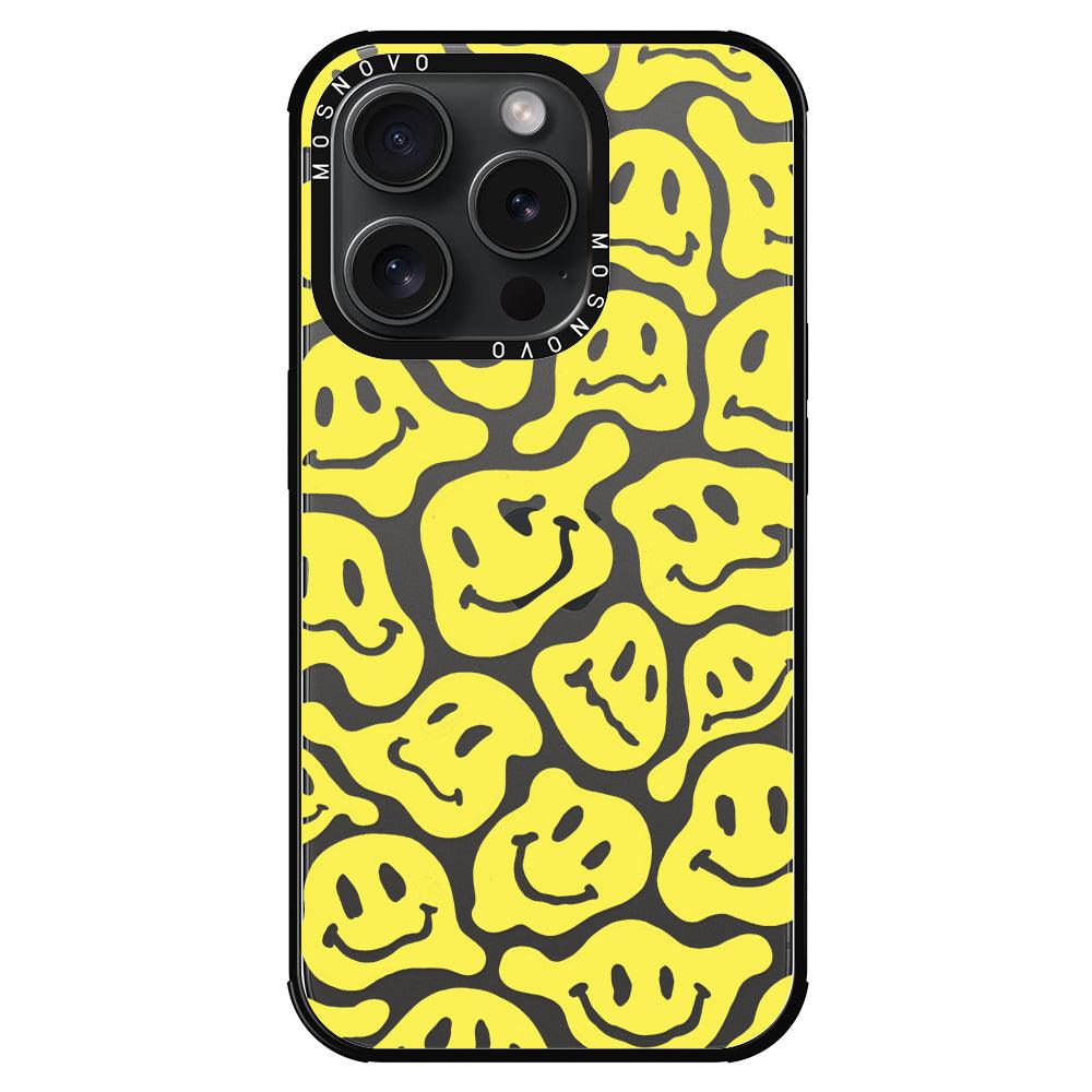 Melted Yellow Smiles Face Phone Case - iPhone 15 Pro Case - MOSNOVO