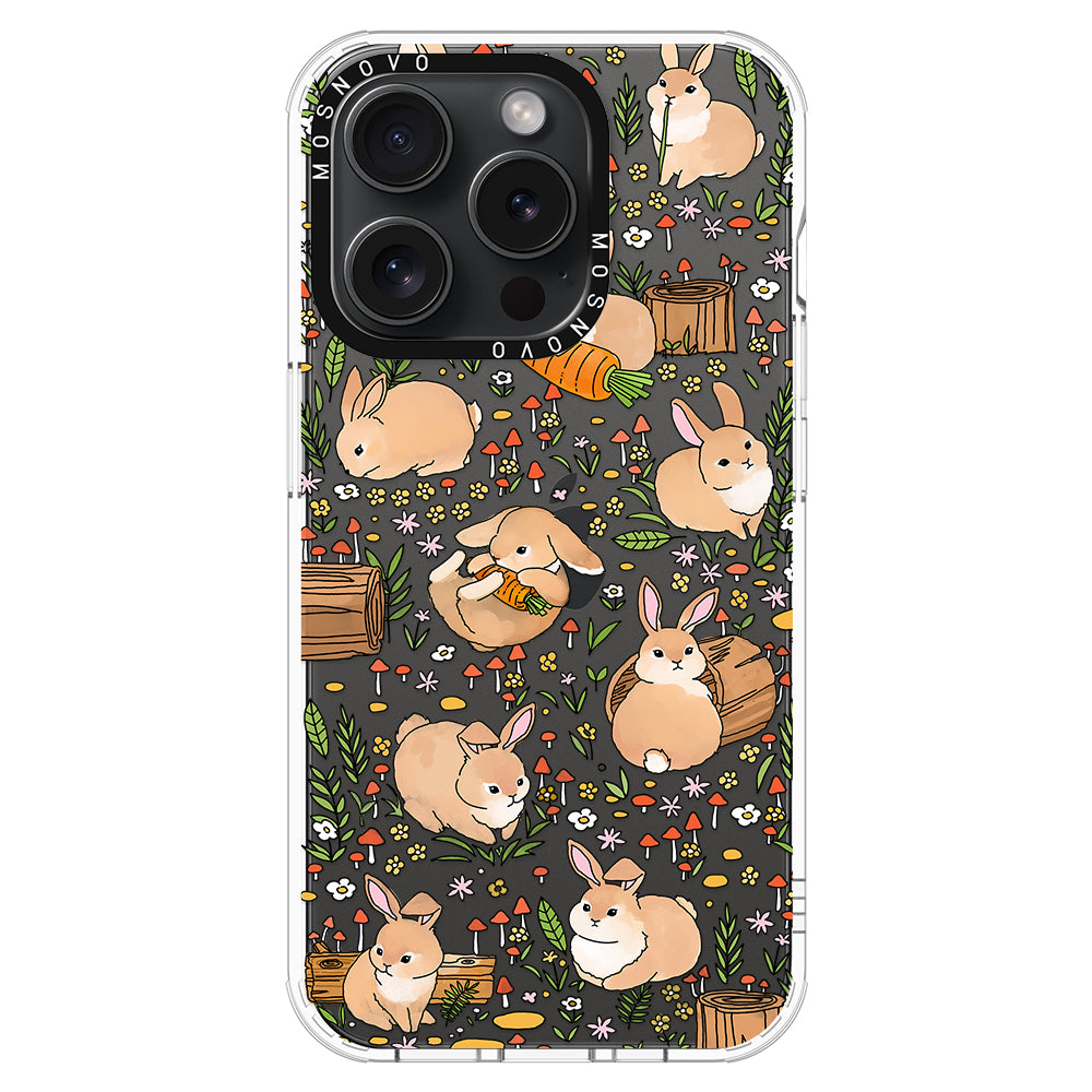 Cute Bunny Garden Phone Case - iPhone 15 Pro Case - MOSNOVO