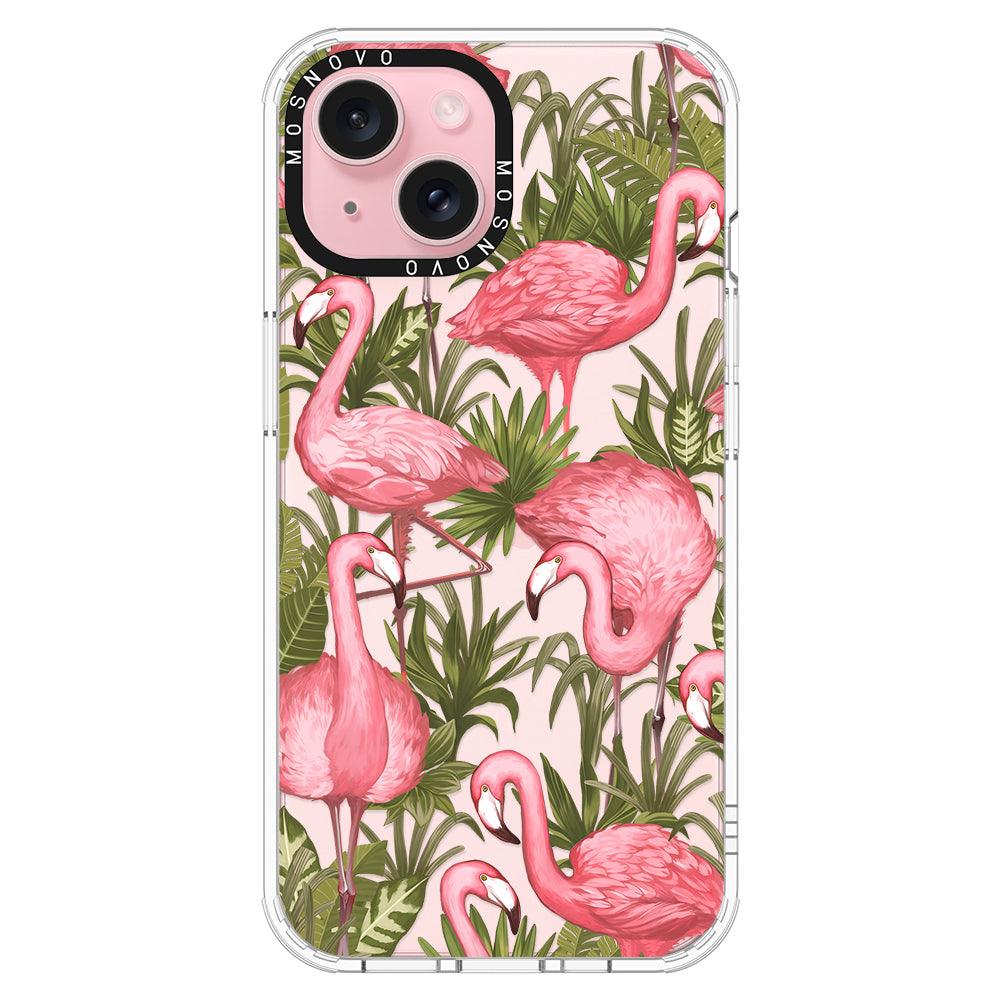 Jungle Flamingo Phone Case - iPhone 15 Plus Case - MOSNOVO