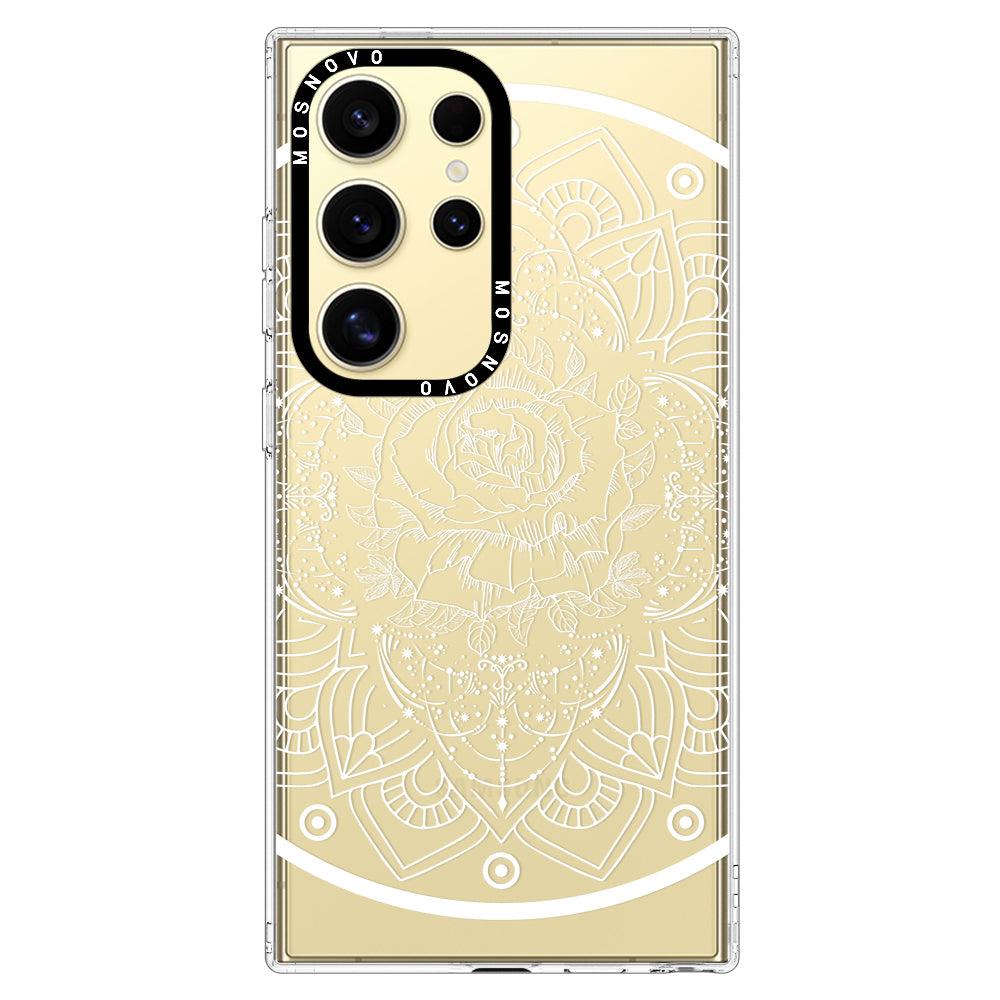 Rose Mandala Phone Case - Samsung Galaxy S24 Ultra Case - MOSNOVO