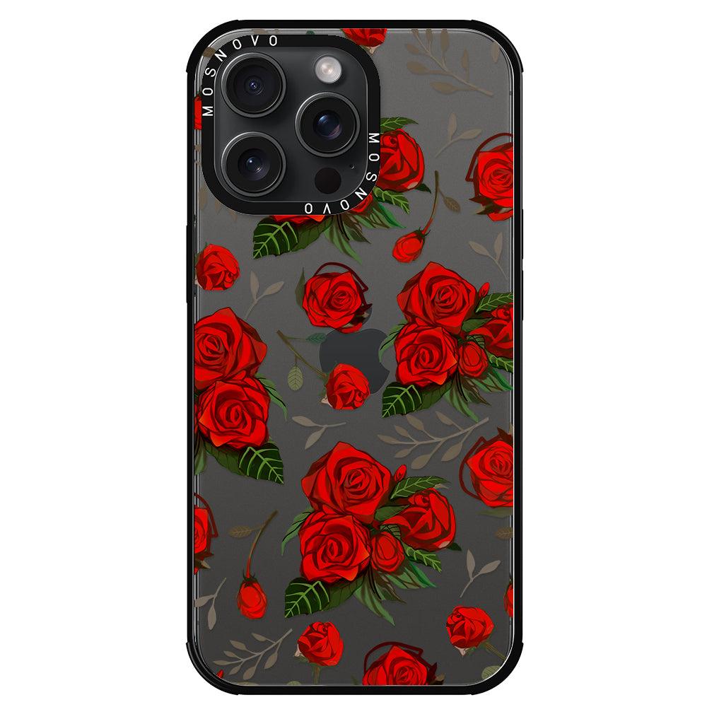 Simply Red Roses Phone Case - iPhone 15 Pro Max Case - MOSNOVO