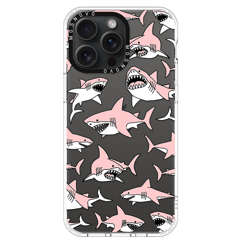 Pink Shark Phone Case - iPhone 15 Pro Max Case - MOSNOVO