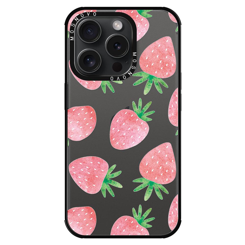 Pastel Strawberry Phone Case - iPhone 15 Pro Case - MOSNOVO