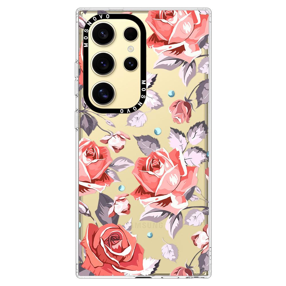 Retro Floral Phone Case - Samsung Galaxy S24 Ultra Case - MOSNOVO