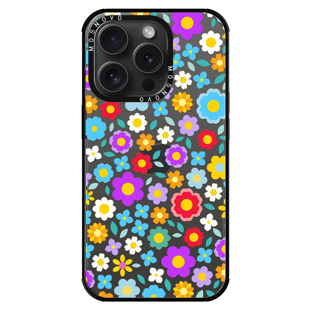 Retro Flower Phone Case - iPhone 15 Pro Case - MOSNOVO