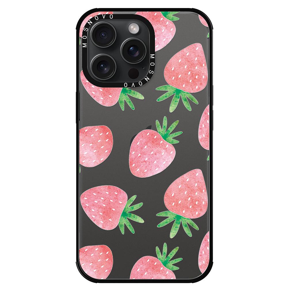 Pastel Strawberry Phone Case - iPhone 15 Pro Max Case - MOSNOVO