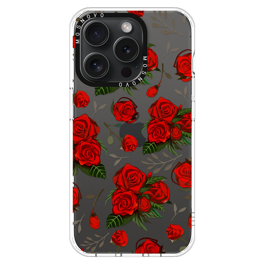 Simply Red Roses Phone Case - iPhone 15 Pro Case - MOSNOVO