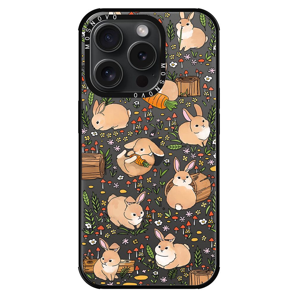 Cute Bunny Garden Phone Case - iPhone 15 Pro Case - MOSNOVO