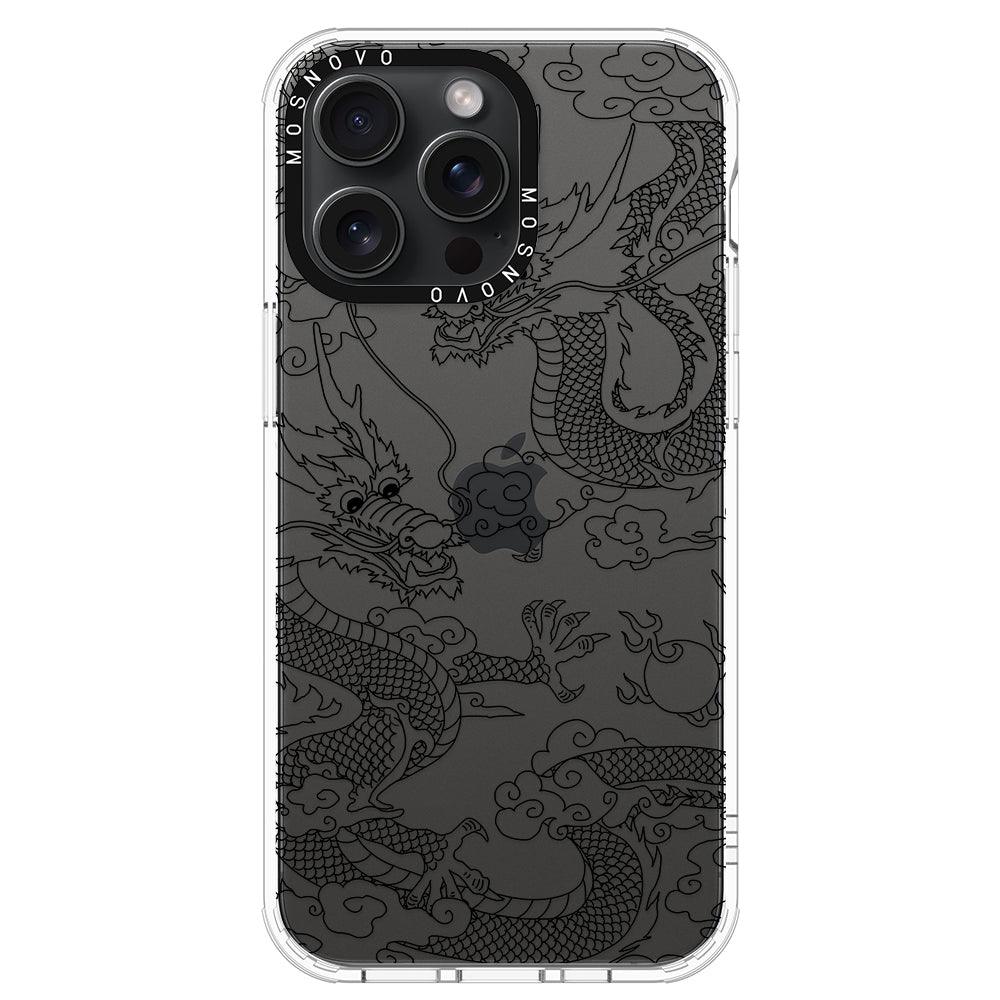 Black Dragon Phone Case - iPhone 15 Pro Max Case - MOSNOVO