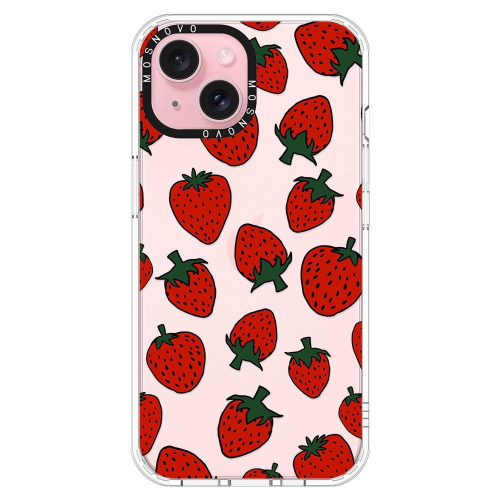 Red Strawberry Phone Case - iPhone 15 Plus Case - MOSNOVO