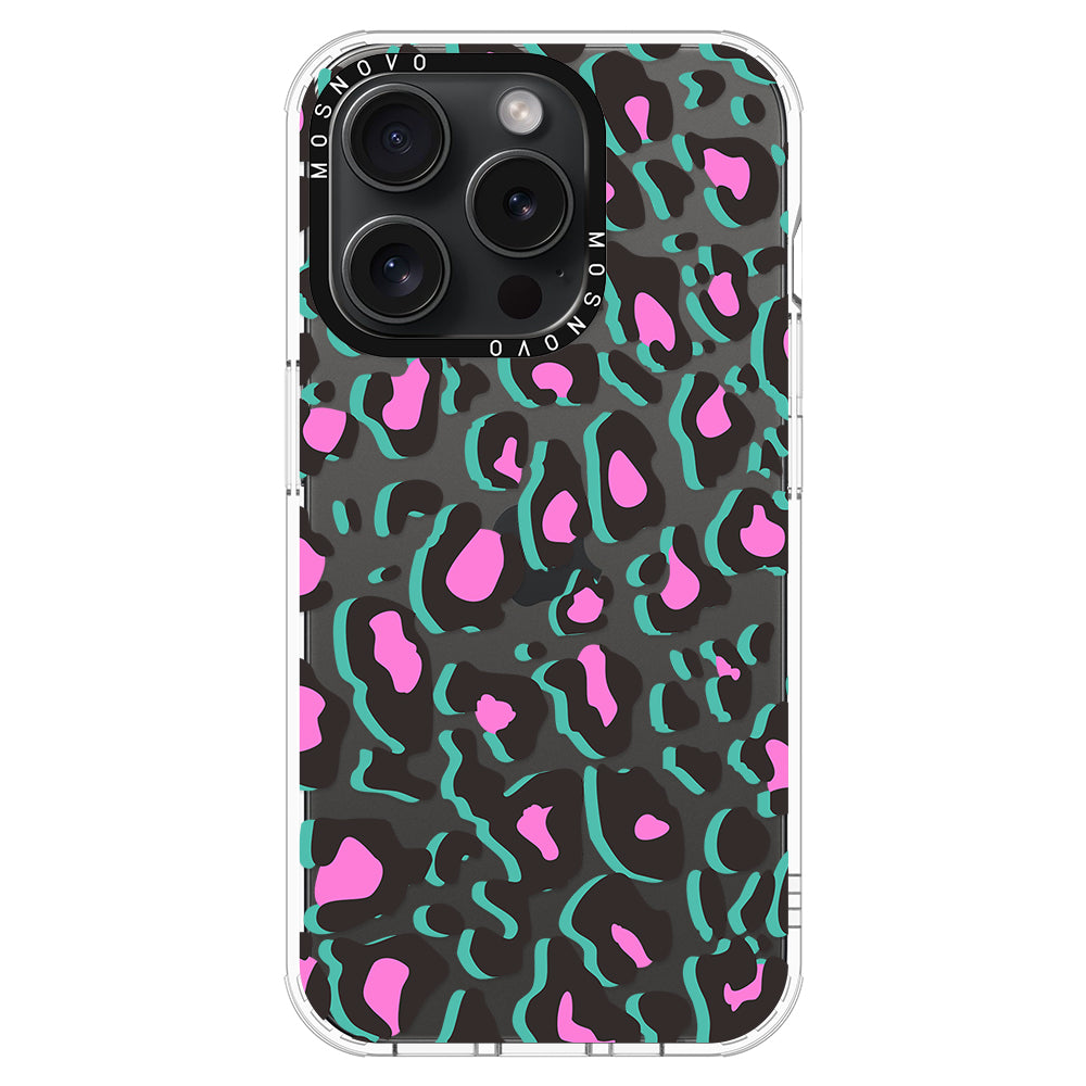 Hot Pink Leopard Print Phone Case - iPhone 15 Pro Case - MOSNOVO