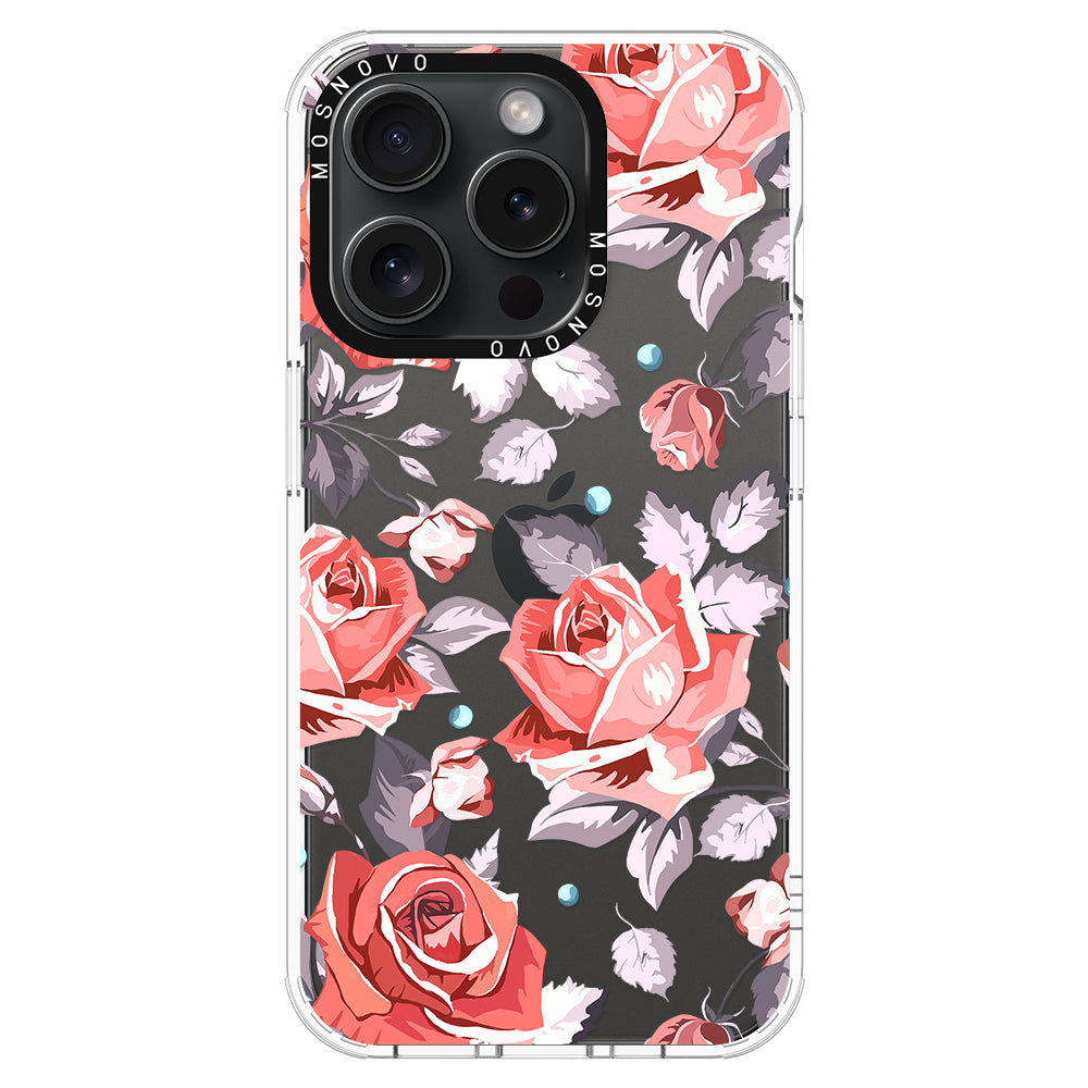 Retro Flower Roses Phone Case - iPhone 15 Pro Case - MOSNOVO