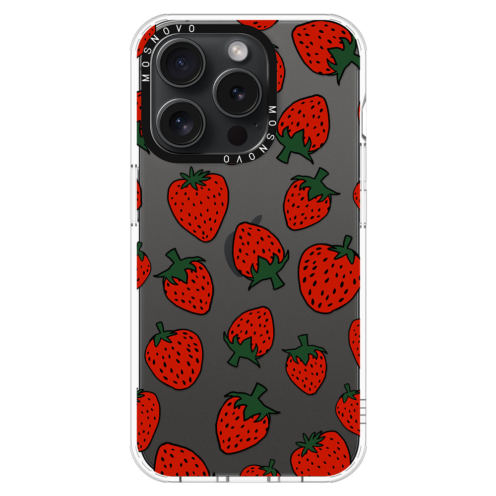 Red Strawberry Phone Case - iPhone 15 Pro Case - MOSNOVO