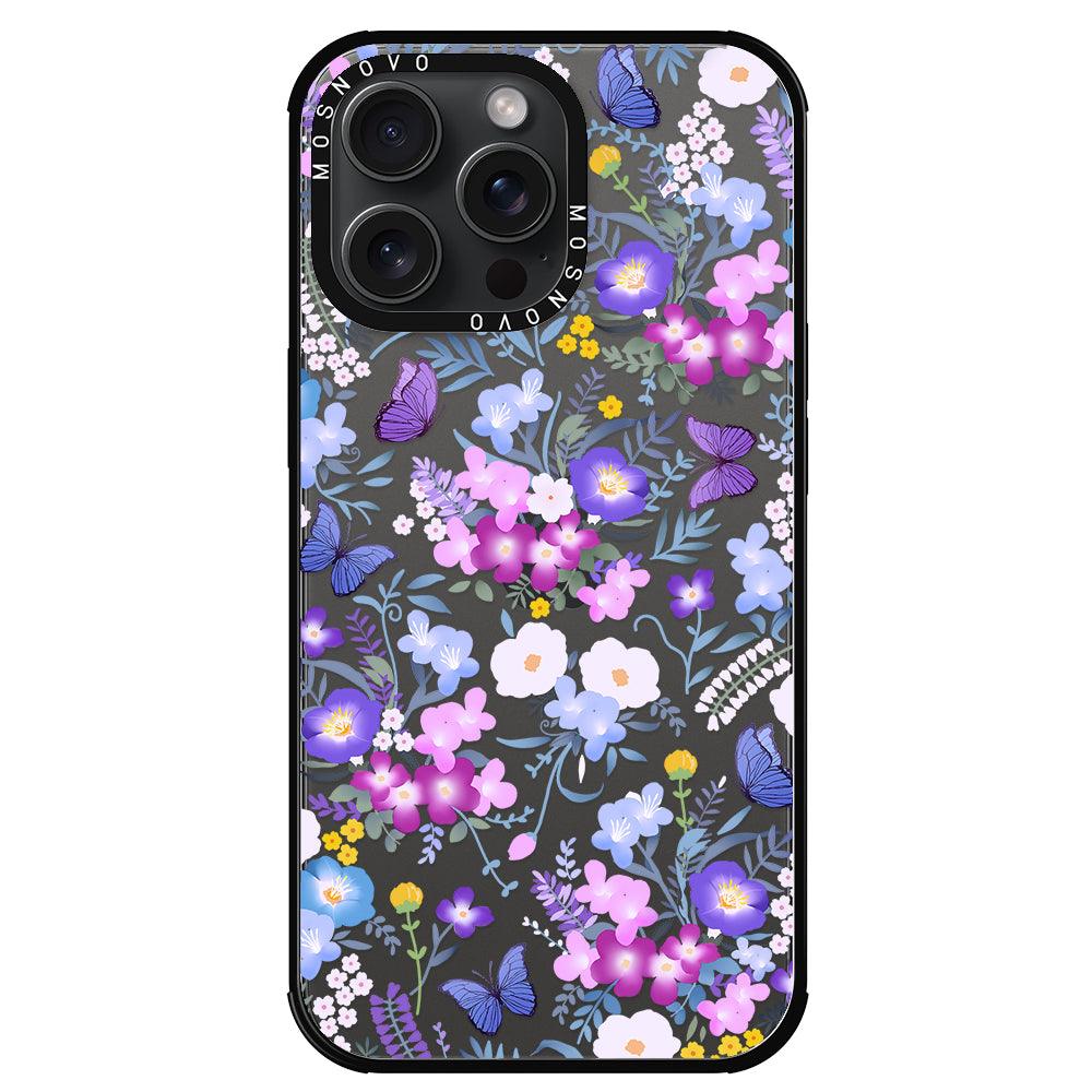 Purple Peri Nemophila Flower Phone Case - iPhone 15 Pro Max Case - MOSNOVO