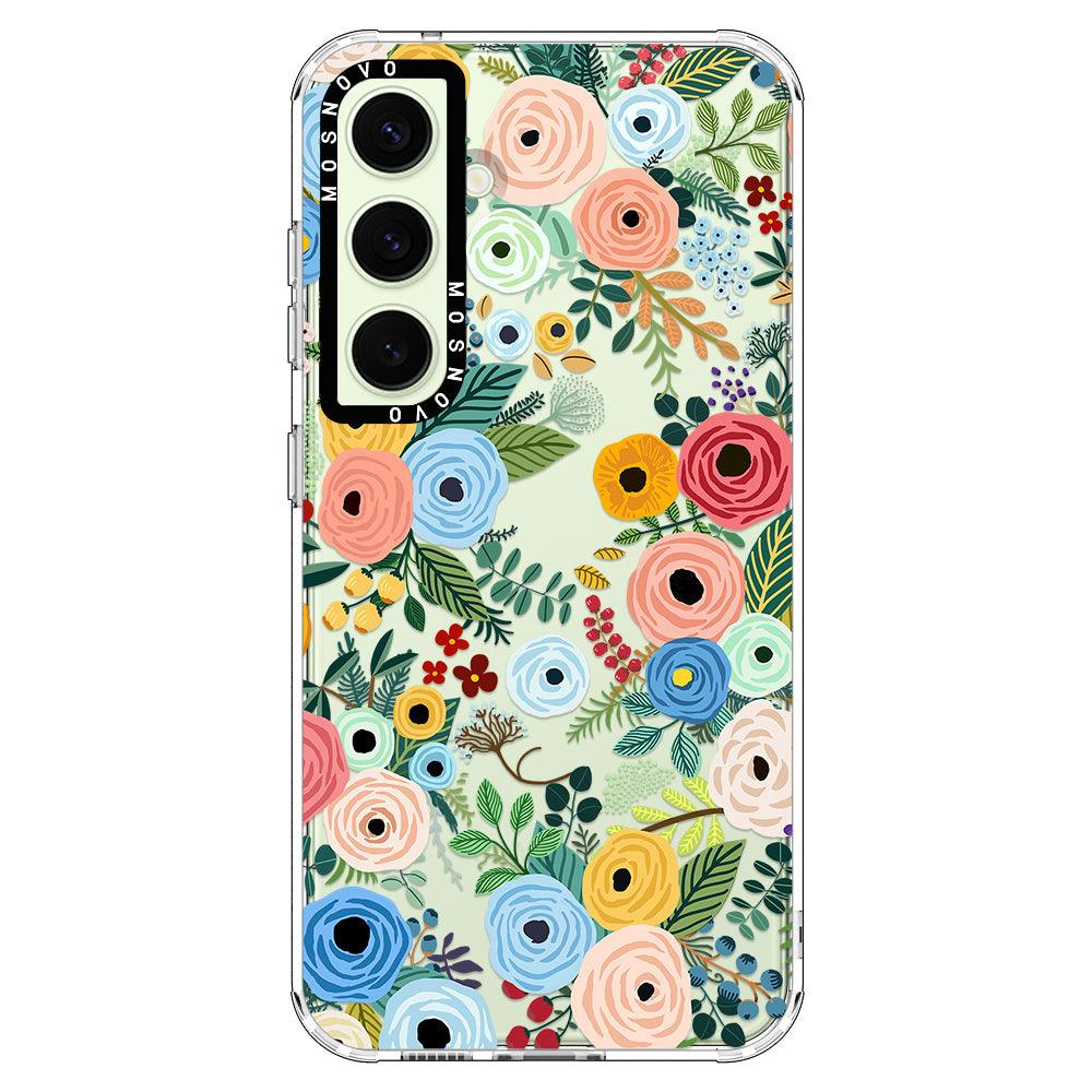 Pastel Floral Garden Phone Case - Samsung Galaxy S24 Plus Case - MOSNOVO