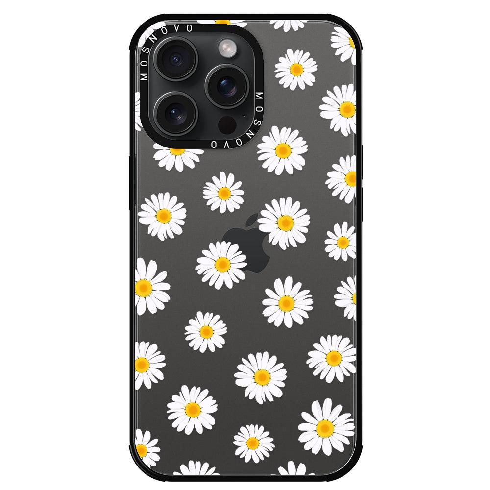 White Daisy Phone Case - iPhone 15 Pro Max Case - MOSNOVO