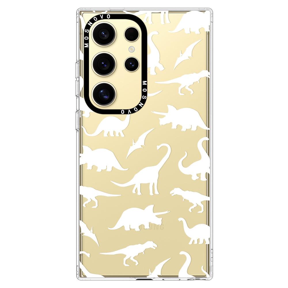 White Dinosaur Phone Case - Samsung Galaxy S24 Ultra Case - MOSNOVO