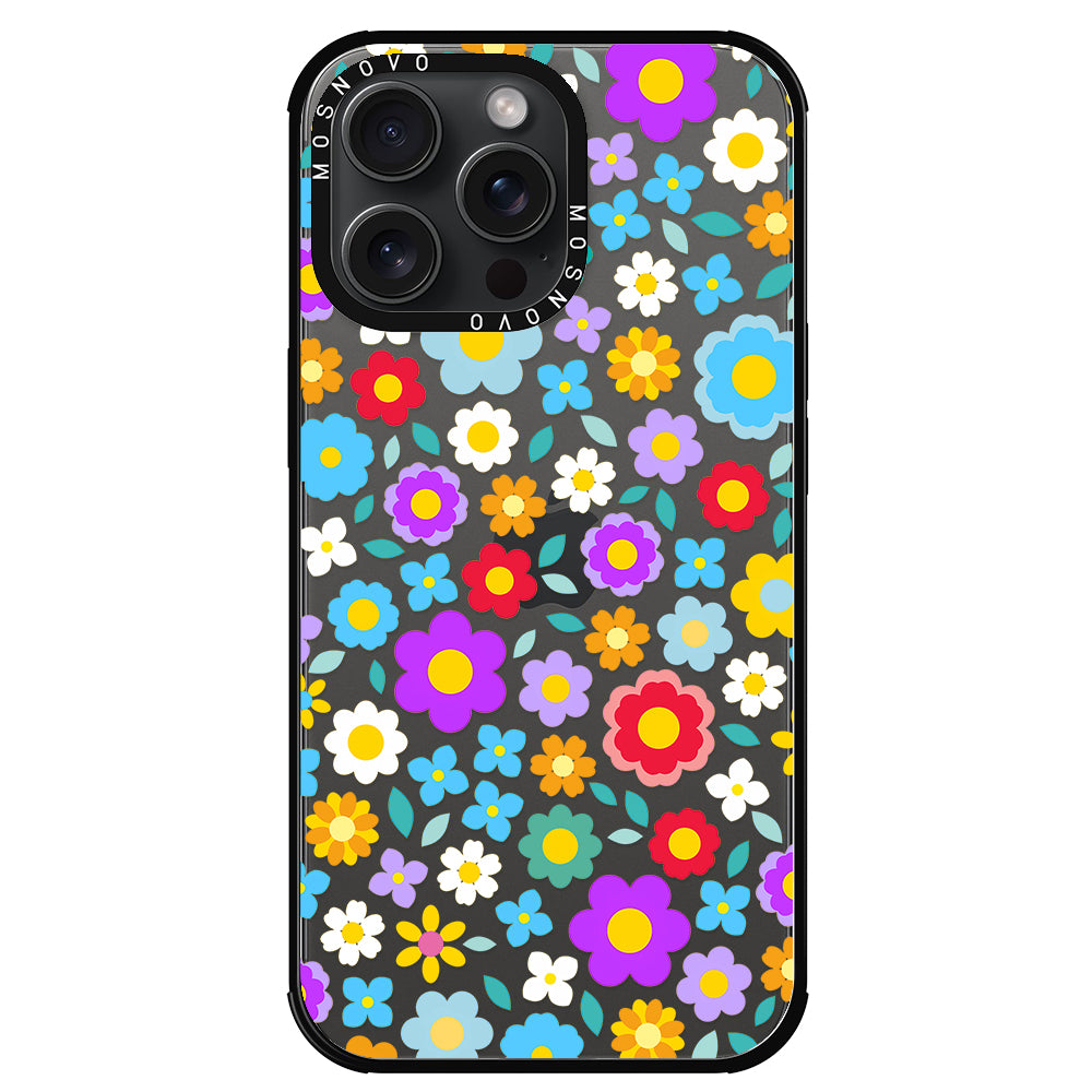 Retro Flower Phone Case - iPhone 15 Pro Max Case - MOSNOVO