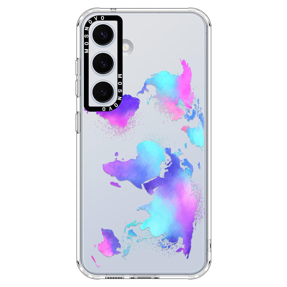 Psychedelic World Map Phone Case - Samsung Galaxy S24 Plus Case - MOSNOVO