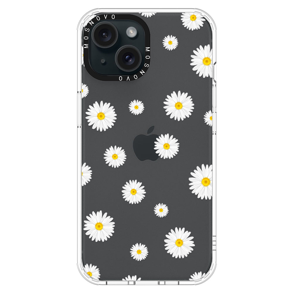 White Daisy Phone Case - iPhone 15 Case - MOSNOVO