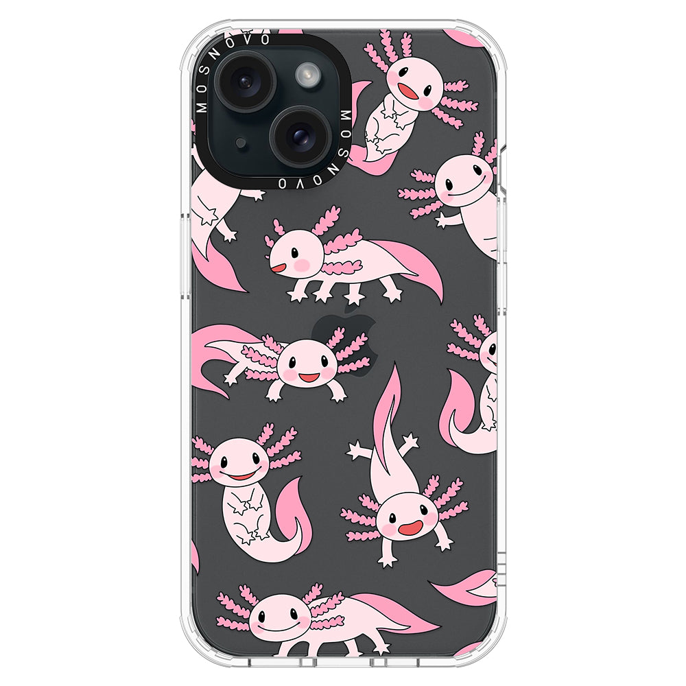 Pink Axolotl Phone Case - iPhone 15 Plus Case - MOSNOVO