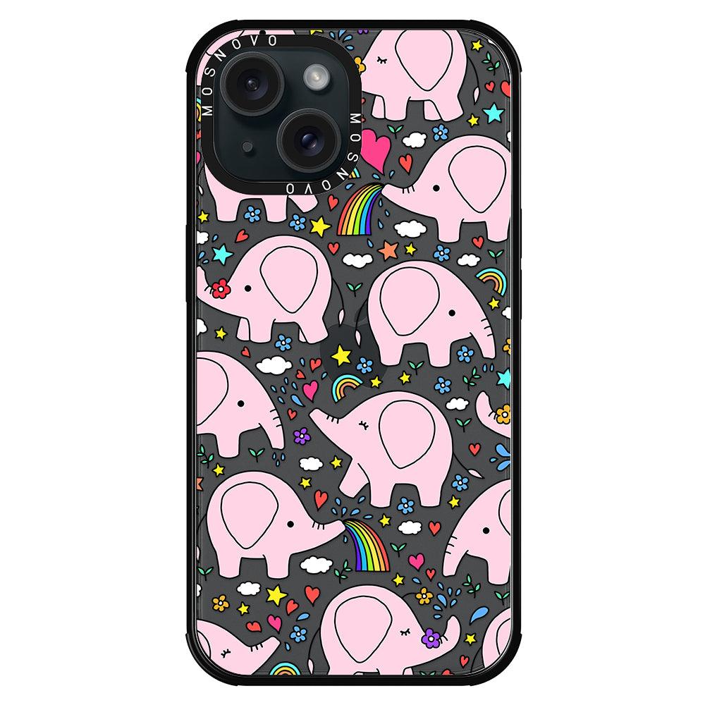 Pink Elephant Phone Case - iPhone 15 Case - MOSNOVO