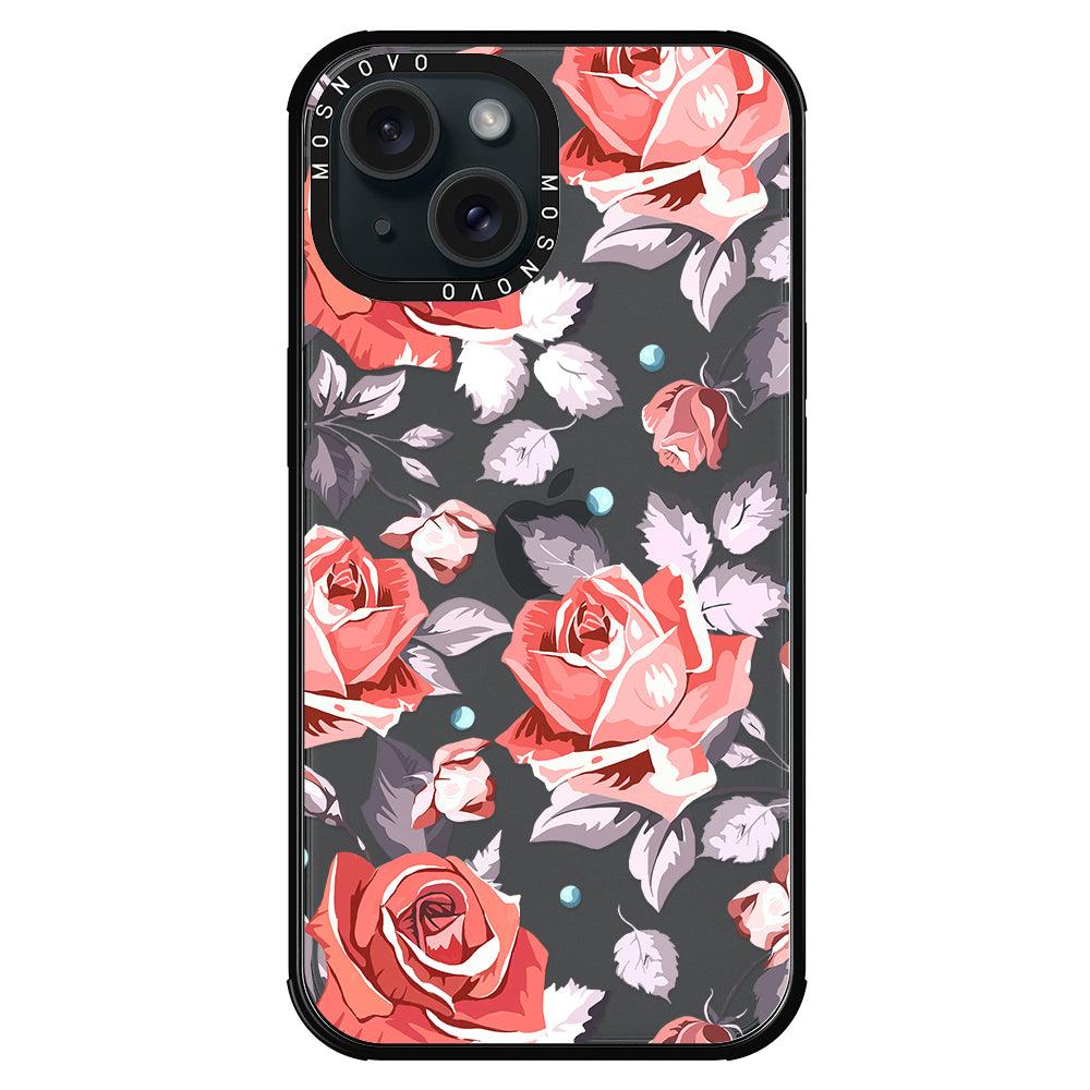 Retro Flower Roses Phone Case - iPhone 15 Plus Case - MOSNOVO