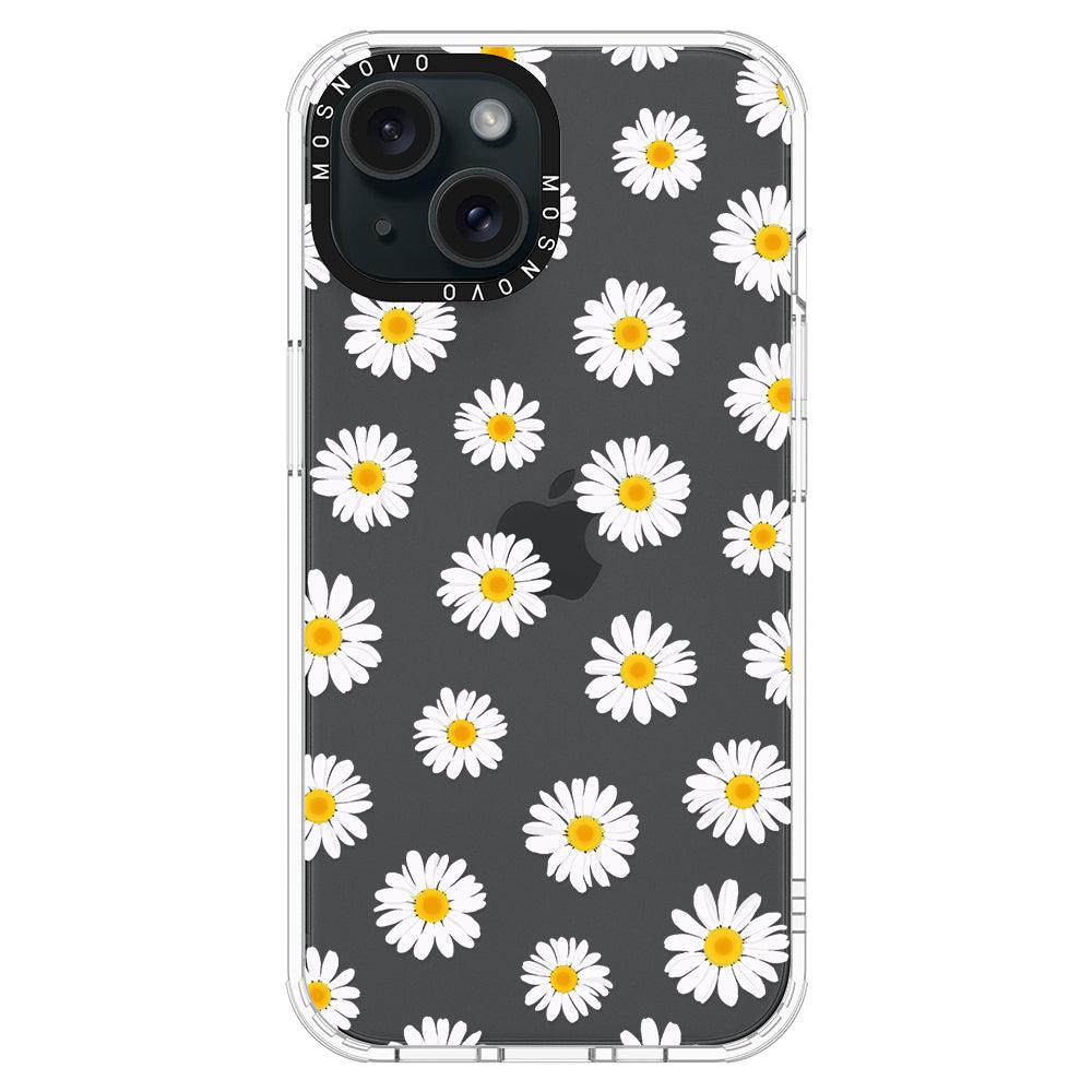 White Daisy Phone Case - iPhone 15 Plus Case - MOSNOVO