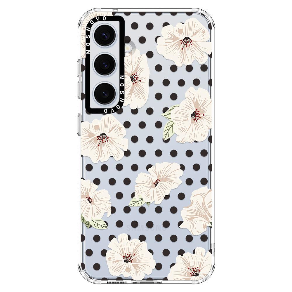 Vintage Hibiscus Flower Phone Case - Samsung Galaxy S24 Plus Case - MOSNOVO