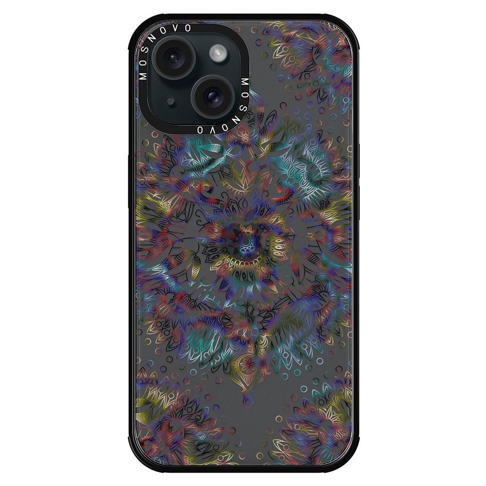 Rainbow Mandala Phone Case - iPhone 15 Plus Case - MOSNOVO