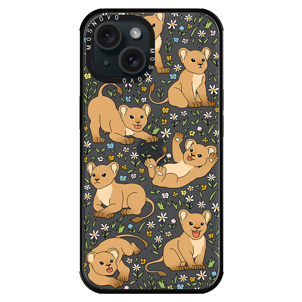 Cute Lions Phone Case - iPhone 15 Case Black