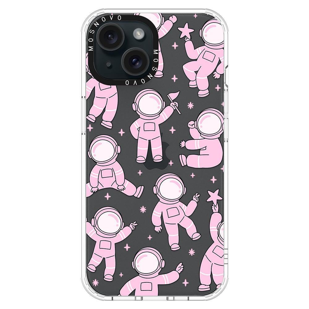 Pink Astronaut Phone Case - iPhone 15 Case - MOSNOVO